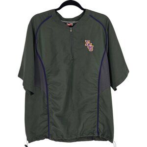 Nike Team Fit dry mens Large gray purple ECU embroidered pop over short sleeve